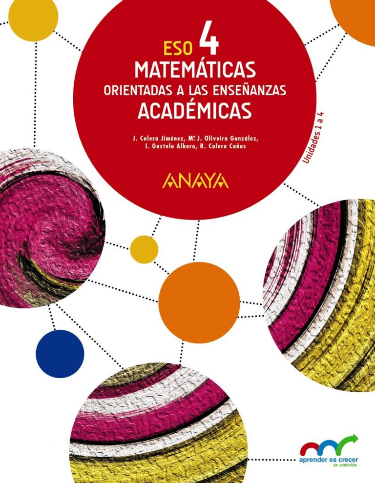 🥇 【 SOLUCIONARIO MATEMATICAS 4 ESO ANAYA